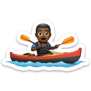 Mathurin Madore with a kayak sticker