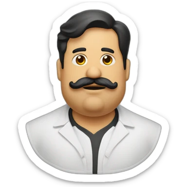 Taquero gordito con bigote vendiendo tacos de pastor  sticker