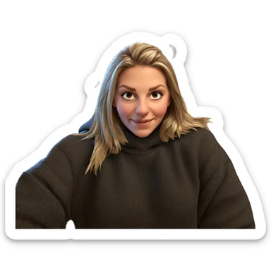 smiling girl by the window sticker