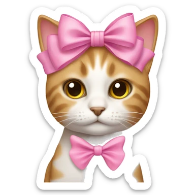 Cat with pink bow sticker