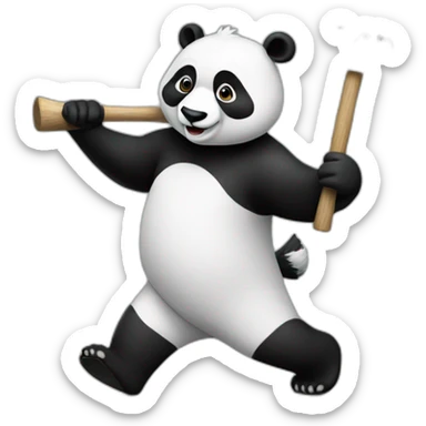 Panda marching with "raid" sign sticker