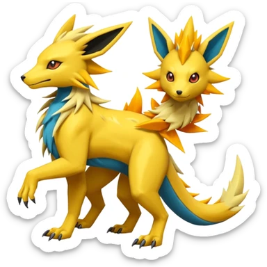 Jolteon-Salandit-Manectric-Electrike-Zeraora-Fakémon-hybrid-creature (full body)  sticker