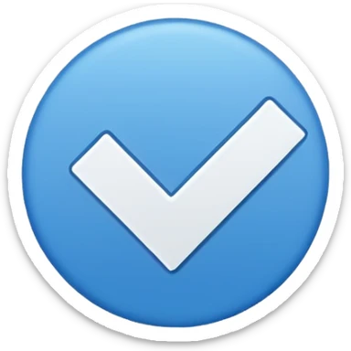 You got the blue part correct so leave the blue circle, replace the white tiktok logo with a check ✔️ sticker