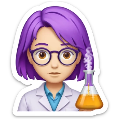 purple haired scientists sticker