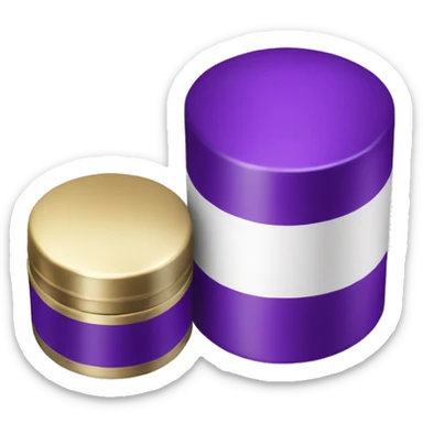 Purple cylinder perfume white cap sticker