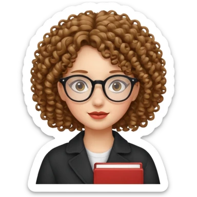 una chica con rizos y  con gafas sticker