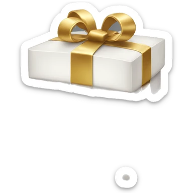 White package with gold inscription “guess” sticker