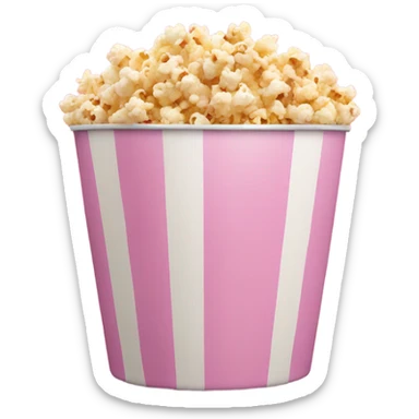 pink popcorn bucket with salted popcorn inside sticker