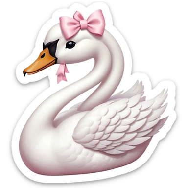 swan light pink bow sticker