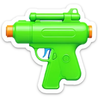 Water pistol toy in bright green color sticker