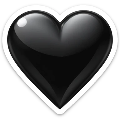 heart with gothic black crystal sticker