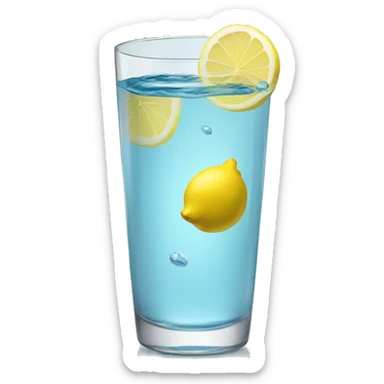 water with lemon in glass sticker