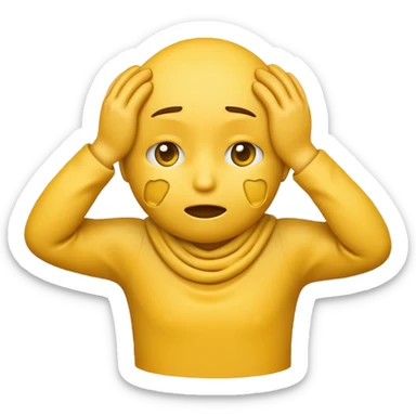 yellow choking emoji with hands around its neck sticker