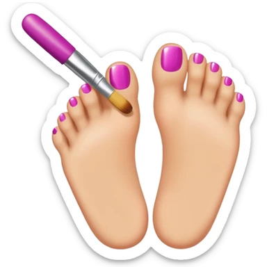 Crest an emoji of toes being painted with nail polish brush like this emoji 💅 sticker