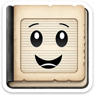 MONOCHROME WRITTEN PAPER BOOK sticker