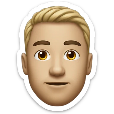 Soccer player with eye brows up sticker