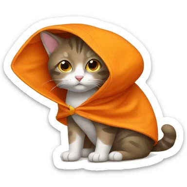 Gato naranja con una capa  sticker