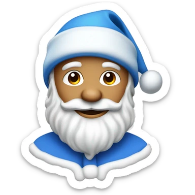 Smiling Santa Claus wearing a blue hat  sticker