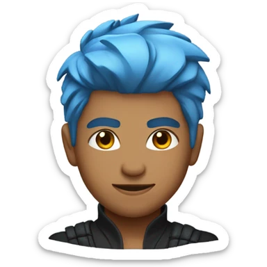 Ninja the streamer with blue hair and a low taper fade sticker