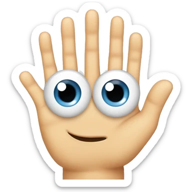 Hand with hand and eyes and legs with eyes and extra eyes ears sticker