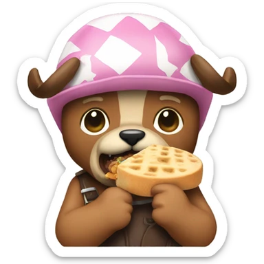 tony tony chopper eating, with no background sticker