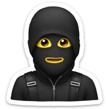 emoji with a ski mask sticker