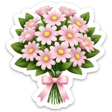 pale pink flower bouquet  sticker