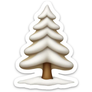 Beige christmas tree with snow sticker