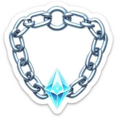 Broken chain with glowing spectral link, gothic fantasy iOS emoji sticker