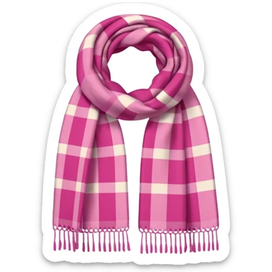 Scarf: pink plaid pattern
 sticker