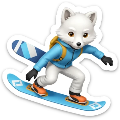 Snowboarder Arctic Fox sticker