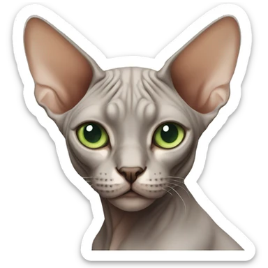 sphynx green eyes sticker