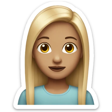 Straight hair girl that has light skin sticker