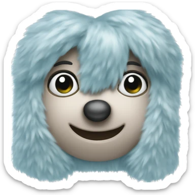 3d fuzzy blue bow sticker