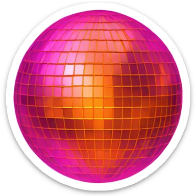 Pink disco ball orange  sticker