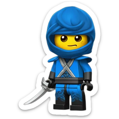 Jay le ninja bleu dans ninjago sticker