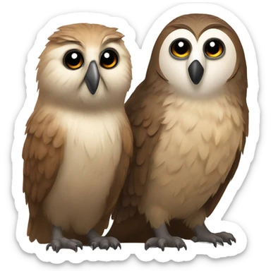 Owl love with a marmot sticker