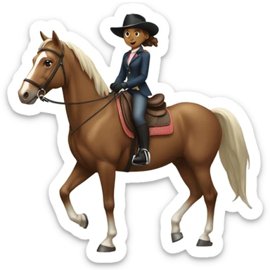 Girl equestrian horse riding whit horse  sticker