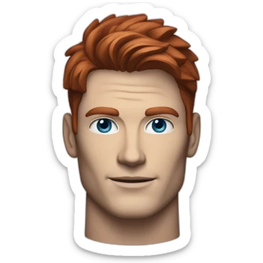 Ryan mcpartlin robot Blue eyes very neat red hair handsome chiselled jaw sharp cheekbones sticker