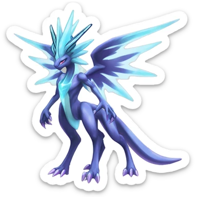  cool edgy shiny colorful godly ethereal Suicune-Dialga-Fakemon full body sticker