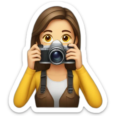 Girl photographer drinks coffee sticker