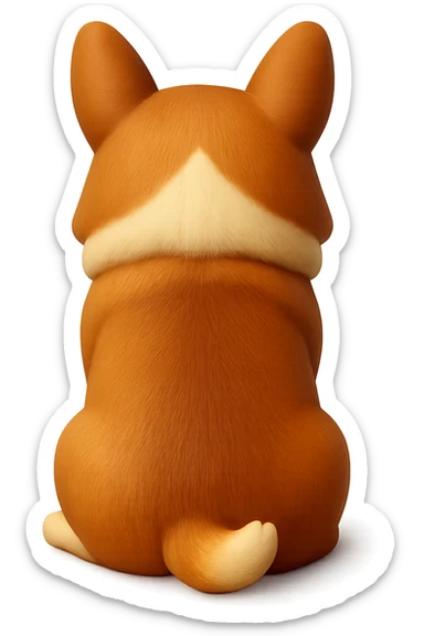Turn this dog photo into a 3D emoji style with realistic fur texture, keeping all details and the same pose. Transparent background. The style should resemble microsoft style 3d fluent emojis. sticker