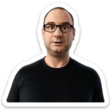 boy in black shirt indoors sticker