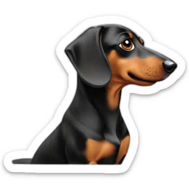 Dog head reality dachshund Looks to the left side 180 Degrees sticker