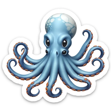 octopus scupted of white greek marble sticker