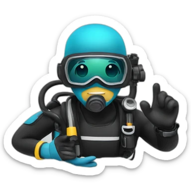Scuba with ok sign sticker