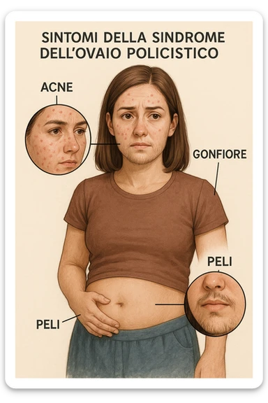 Acne gonfiore e peli per pcos donna sticker
