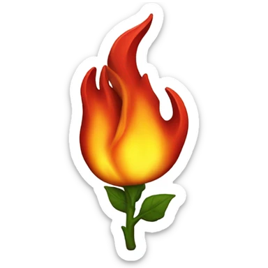 flaming rose black sticker