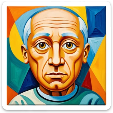 pablo picasso painting on canvas sticker