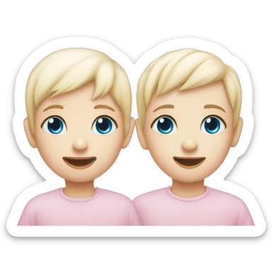Baby pink and baby blue hearts togetger sticker